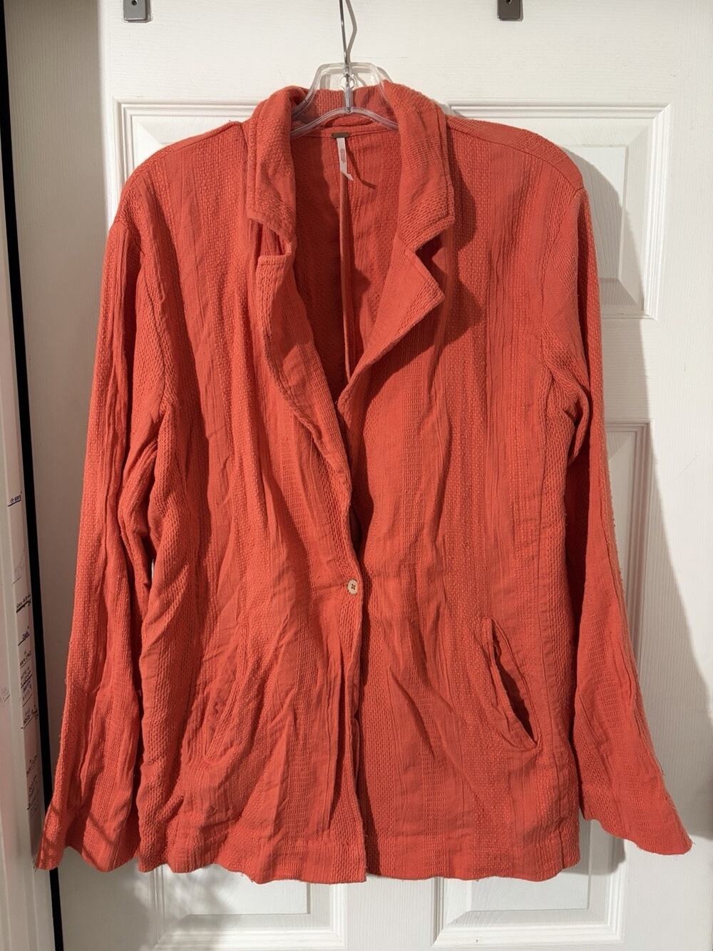 Free People Modern Summer Coat Sz XL Women Casual Orange